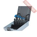 Набор зенковок по металлу HSS-XE Blue-Tec 90 градусов 6,3/8,3/10,4/12,4/16,5/20,5 мм цилиндрический трехгранный хвостовик KARNASCH 20.1643