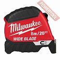Рулетка измерительная 8 м 35 мм с метрической и футовой шкалой MILWAUKEE Premium Wide Blade Magnetic Gen II 8 м